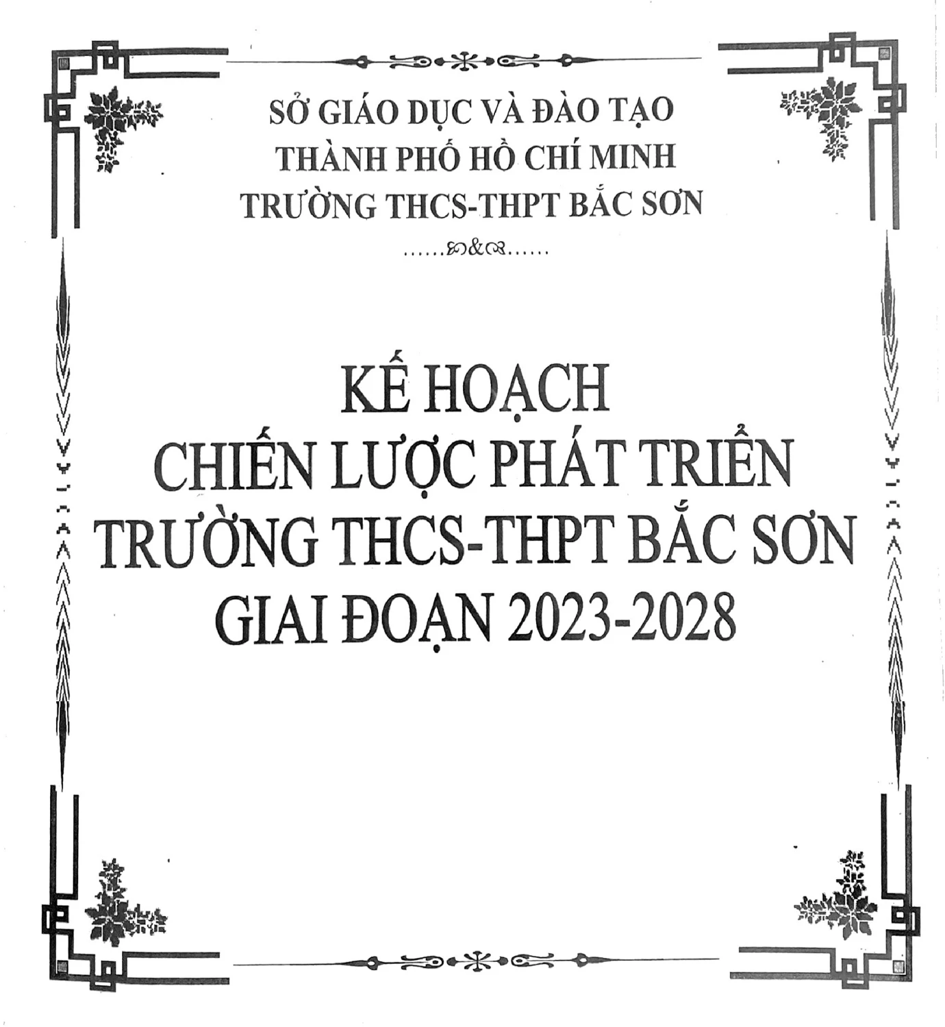 Kế hoạch chiến lược phát triển Trường THCS-THPT Bắc Sơn giai đoạn 2023 - 2028