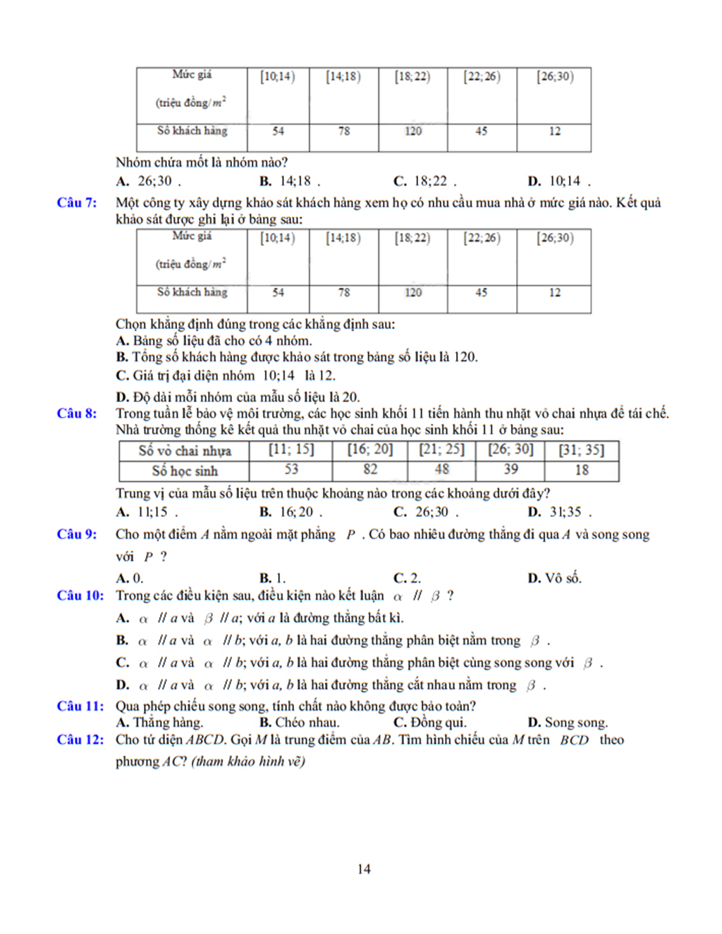 Đề cương Toán lớp 11, học kì 1, năm học 2025-2026