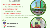 Thông báo tuyển sinh 2026-2027