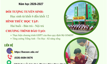 Thông báo tuyển sinh 2026-2027